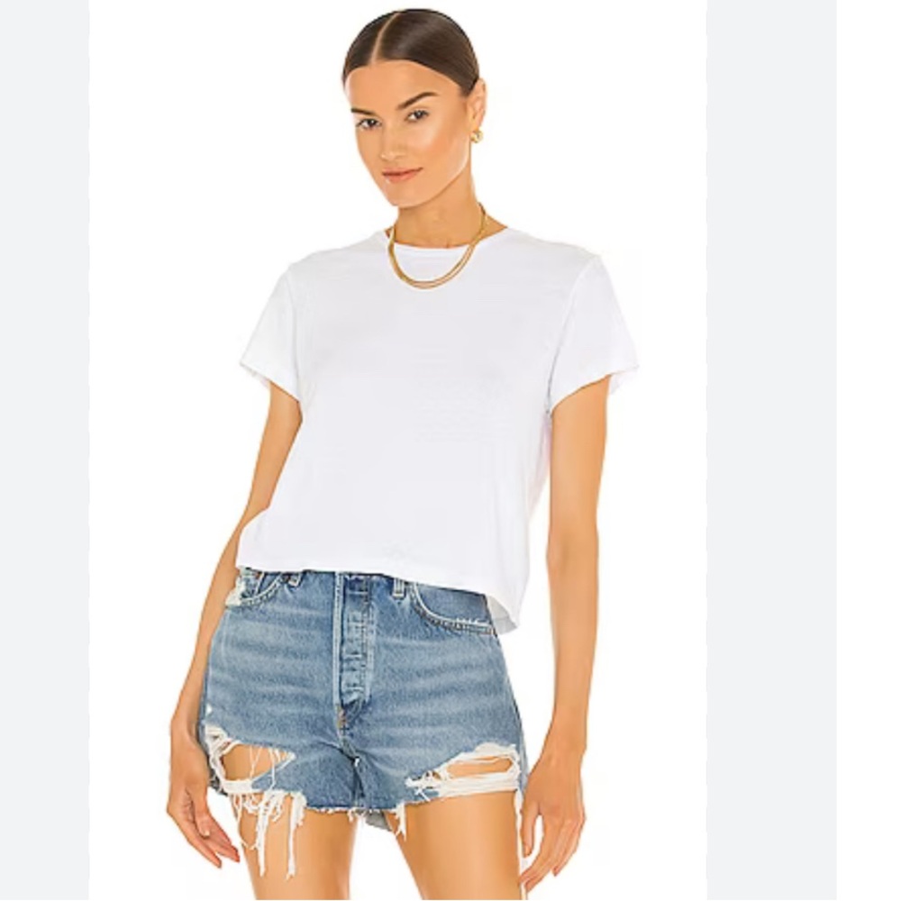 RE/DONE Originals 70s High Rise Short in Skylight Destroy